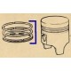 Pistons rings set (Standard)<br>126A1 (1977 --> 1988)